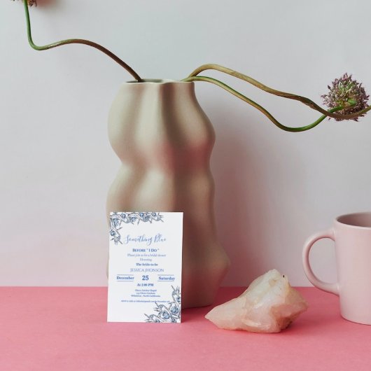 Iets blauw voordat ik stoffig vrijgezellenfeest do kaart