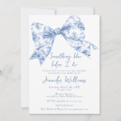 Iets blauw voordat ik Toile Bow Vrijgezellenfeest  Kaart (Voorkant)