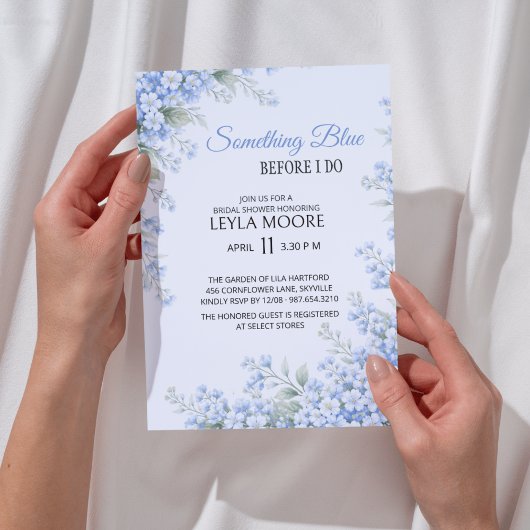 Iets Blauw Voordat Ik Trouw Bruidsfeest Kaart