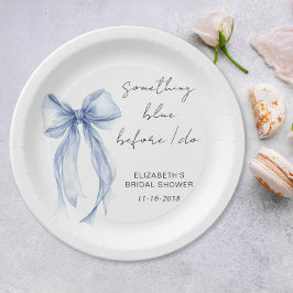 Iets Blauw Voordat Ik Trouw Bruidsfeest Papieren Bordje
