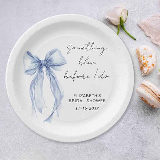 Iets Blauw Voordat Ik Trouw Bruidsfeest Papieren Bordje