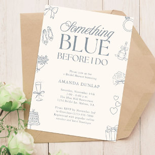 Iets Blauw Voordat Ik Trouwhuwelijks Bruiloftsfees Kaart
