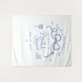 Iets blauw voordat ik Vrijgezellenfeest achtergron Wandkleed (Voorkant (horizontaal))