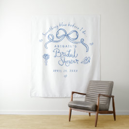 Iets blauw voordat ik Vrijgezellenfeest achtergron Wandkleed