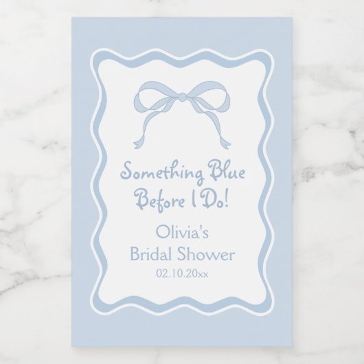 Iets blauw voordat ik Vrijgezellenfeest champagne  Wijn Etiket (Enkel label)