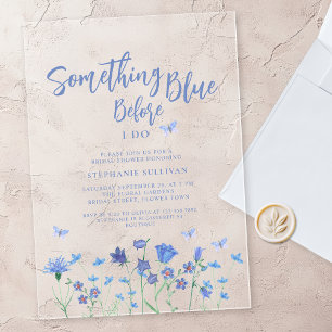 Iets blauw voordat ik Vrijgezellenfeest doe Acryl Uitnodigingen