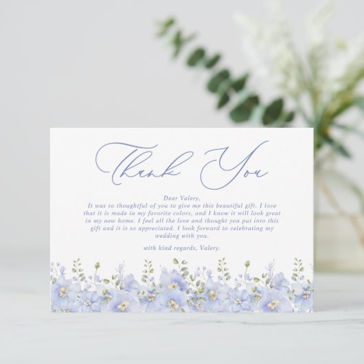 Iets blauw voordat ik Vrijgezellenfeest doe Bedankkaart (Staand voorkant)