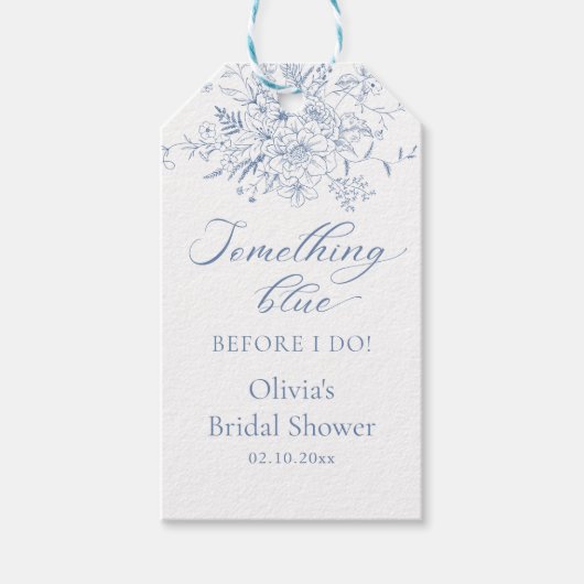 Iets blauw voordat ik Vrijgezellenfeest doe Cadeaulabel (Voorkant)