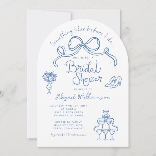 Iets blauw voordat ik Vrijgezellenfeest doe Kaart (Voorkant)