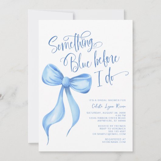 Iets blauw voordat ik Vrijgezellenfeest doe Kaart (Voorkant)