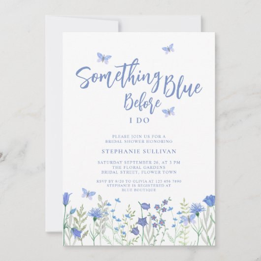 Iets blauw voordat ik Vrijgezellenfeest doe Kaart (Voorkant)