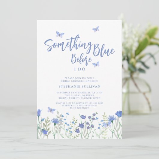 Iets blauw voordat ik Vrijgezellenfeest doe Kaart (Staand voorkant)