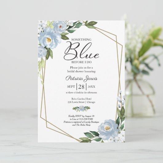 Iets blauw voordat ik Vrijgezellenfeest doe Kaart (Staand voorkant)