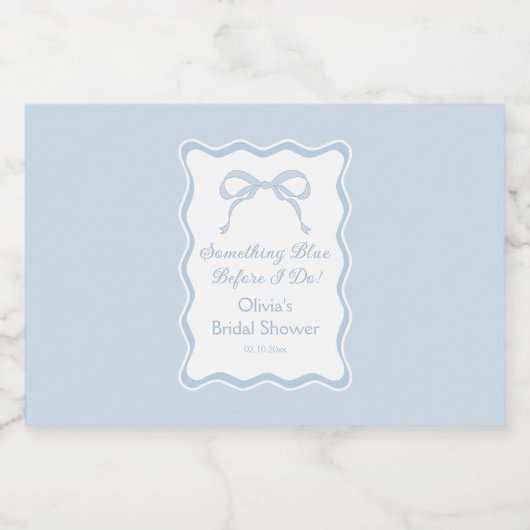 Iets blauw voordat ik Vrijgezellenfeest doe Likeurfles Etiket (Enkel label)