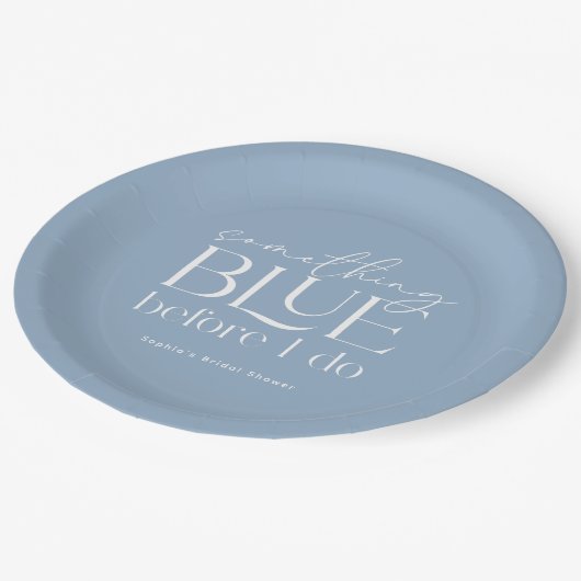 Iets blauw voordat ik Vrijgezellenfeest doe Papieren Bordje (Gekanteld)