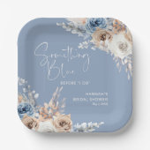 Iets blauw voordat ik Vrijgezellenfeest doe Papieren Bordje (Voorkant)