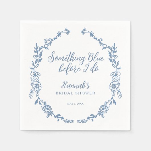 Iets blauw voordat ik Vrijgezellenfeest doe Servet (Voorkant)