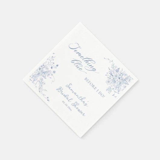 Iets blauw voordat ik Vrijgezellenfeest doe Servet (Hoek)