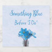 Iets blauw voordat ik Vrijgezellenfeest doe Sparkling Wijnetiket (Enkel label)