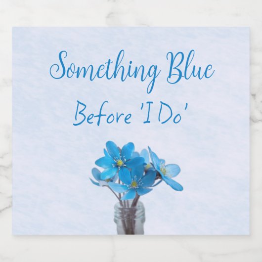 Iets blauw voordat ik Vrijgezellenfeest doe Sparkling Wijnetiket (Enkel label)