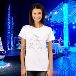 Iets blauw voordat ik Vrijgezellenfeest doe T-shirt<br><div class="desc">Een t-shirt voor een vrijgezellenfeest of vrijgezellenfeest. Voorkant: een blauwe boog en de tekst: Iets BLAUW voordat ik het doe. Terug: Personaliseer en voeg de naam van de bruid toe,  voeg de feestdatum toe.</div>