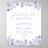 Iets blauw Voordat ik Vrijgezellenfeest doe welkom Poster (Voorkant)