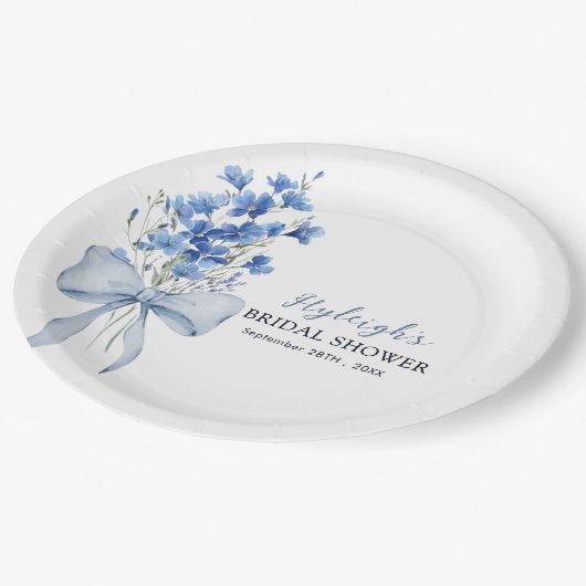 Iets blauw voordat ik Vrijgezellenfeest feest Papieren Bordje (Gekanteld)