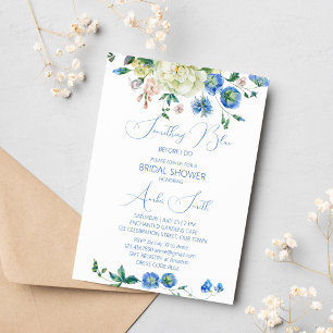 Iets blauw voordat ik vrijgezellenfeest floral doe kaart