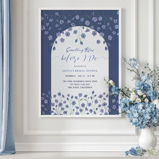 Iets blauw voordat ik Vrijgezellenfeest teken Poster