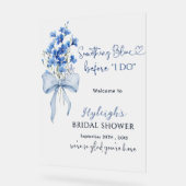 Iets blauw voordat ik Vrijgezellenfeest welkom Acryl Bord (Hoek)