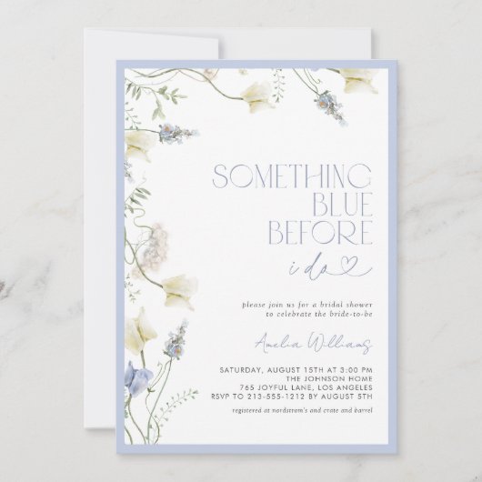 Iets blauw voordat ik wildflower douche doe kaart (Voorkant)