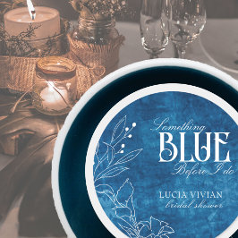 Iets blauw voordat ik witte bloemen doe ronde sticker