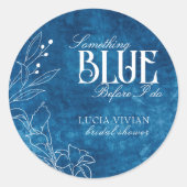 Iets blauw voordat ik witte bloemen doe ronde sticker (Voorkant)