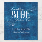 Iets blauw voordat ik witte bloemen doe wijn etiket (Enkel label)