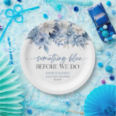 Iets blauw voordat we bloemenparen douchen papieren bordje (Feest)