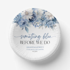 Iets blauw voordat we bloemenparen douchen papieren kommen