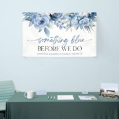 Iets blauw voordat we bloemenparen douchen spandoek (Beurs)