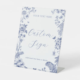 Iets blauw Vrijgezellenfeest aangepaste tekst teke Reclamebord Met Voetstuk