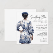 Iets Blauw Vrijgezellenfeest Afro-Amerikaans Kaart (Voorkant / Achterkant)