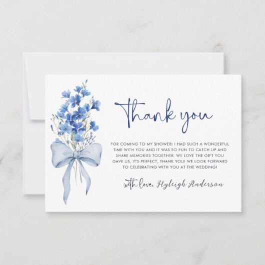 Iets blauw Vrijgezellenfeest | blauwe wilde bloem Bedankkaart (Voorkant)