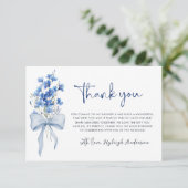 Iets blauw Vrijgezellenfeest | blauwe wilde bloem Bedankkaart (Staand voorkant)
