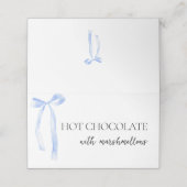 Iets blauw Vrijgezellenfeest Coquette Bow Buffet Plaatskaartje (Buitenkant ongevouwen)