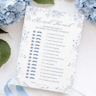 Iets blauw Vrijgezellenfeest dat zei spel Kaart