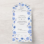 Iets Blauw Vrijgezellenfeest en Scheur weg Recept All In One Uitnodiging (Binnen)