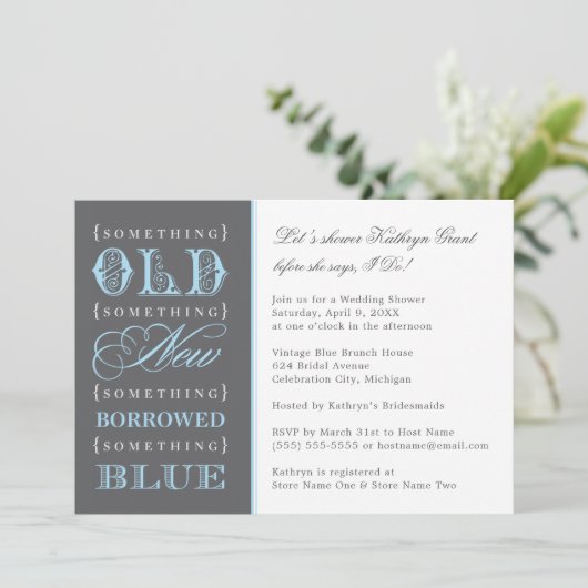  iets blauw Vrijgezellenfeest Kaart (Staand voorkant)