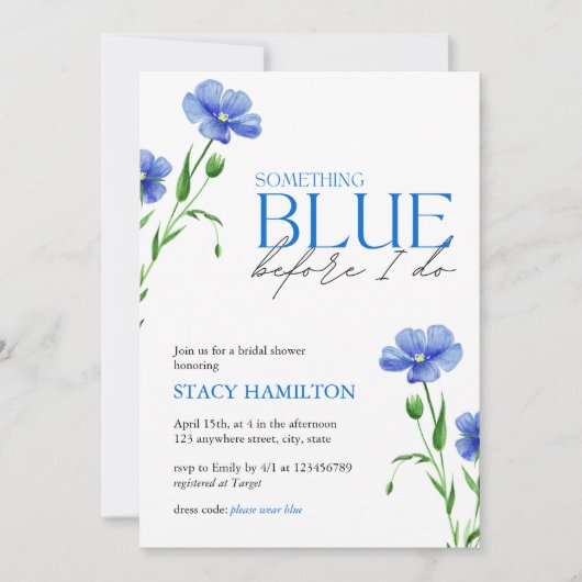 Iets blauw Vrijgezellenfeest Kaart (Voorkant)