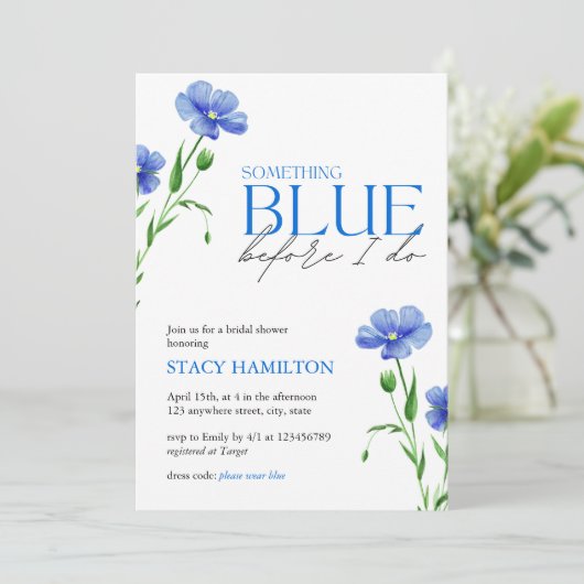 Iets blauw Vrijgezellenfeest Kaart (Staand voorkant)