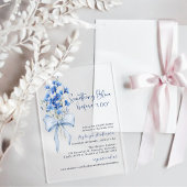 Iets blauw Vrijgezellenfeest | lint voor wilde blo Acryl Uitnodigingen