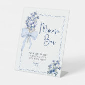 Iets blauw Vrijgezellenfeest Mimosa Bar Station Reclamebord Met Voetstuk (Voorkant)