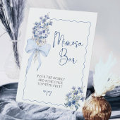 Iets blauw Vrijgezellenfeest Mimosa Bar Station Reclamebord Met Voetstuk